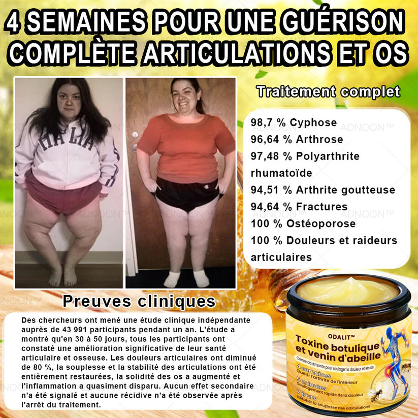 ODALIT® Crème de guérison des os et de soulagement de la douleur au Botox et venin d'abeille