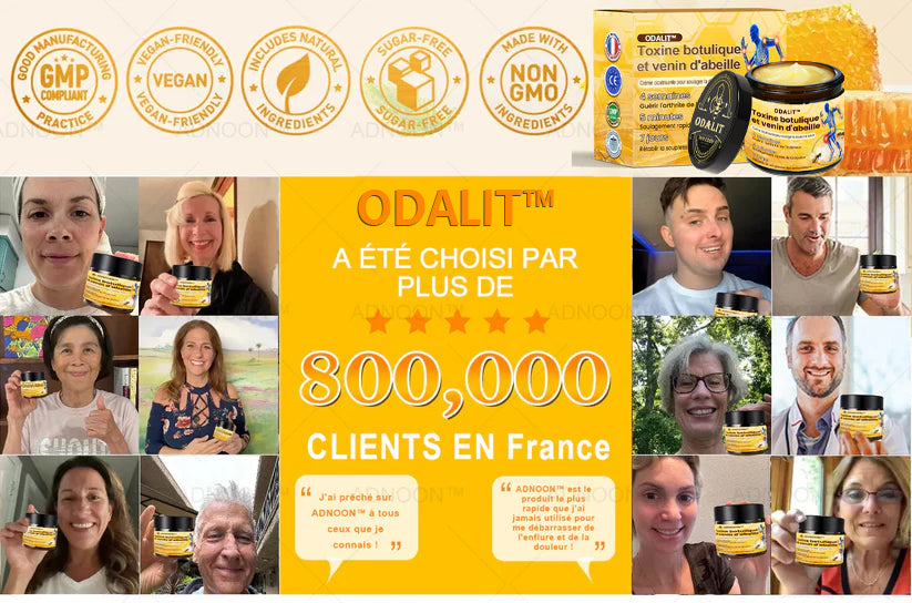 ODALIT®  Crème de guérison des os et de soulagement de la douleur au Botox et venin d'abeille