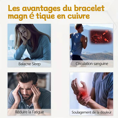 Bracelet Magnétique en Pur Cuivre – Soulagez la Douleur et Stimulez la Circulation