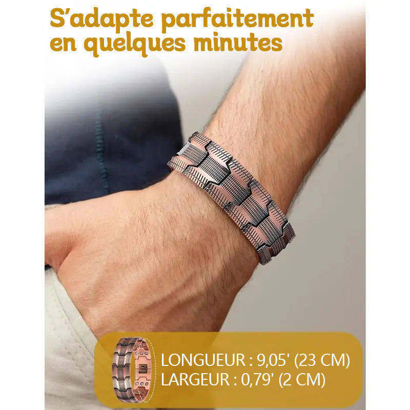 Bracelet Magnétique en Pur Cuivre – Soulagez la Douleur et Stimulez la Circulation