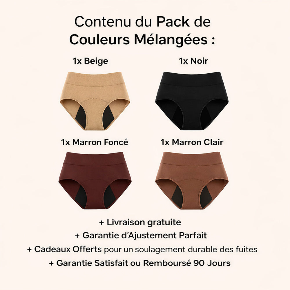💖 Dernier Jour -50%|Pack de 4 Culottes 100% Anti-Fuite LBMLBM™🔥