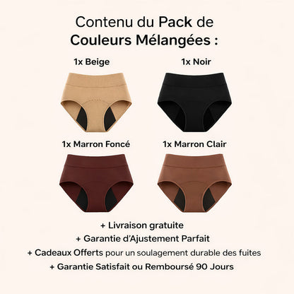 💖 Dernier Jour -50%|Pack de 4 Culottes 100% Anti-Fuite LBMLBM™🔥