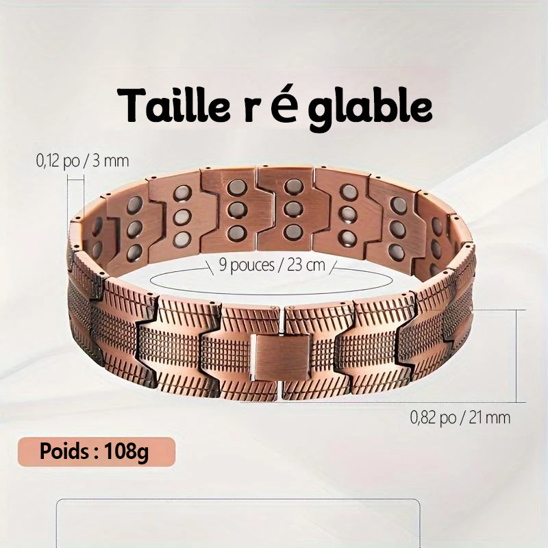 Bracelet Magnétique en Pur Cuivre – Soulagez la Douleur et Stimulez la Circulation