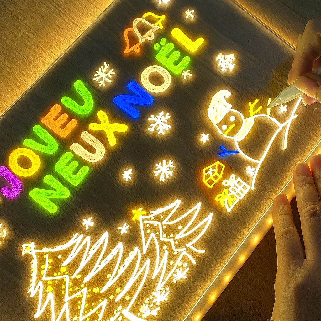 ✨Panneau acrylique LED coloré - avec 7 stylos 🎨