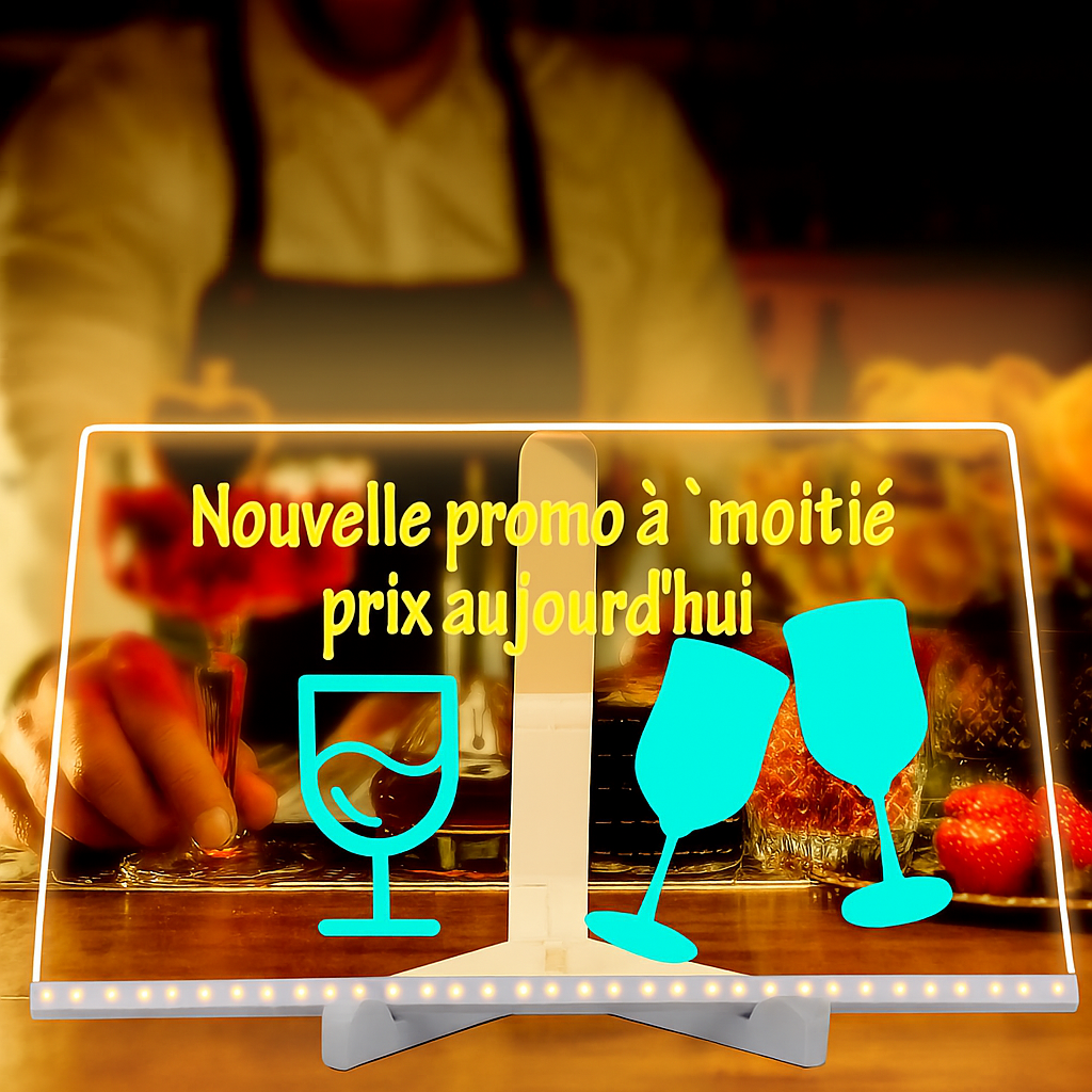 ✨Panneau acrylique LED coloré - avec 7 stylos 🎨